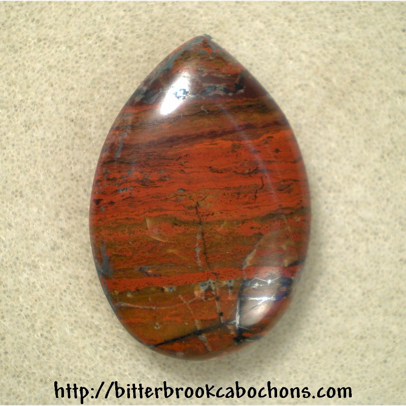 Red Jasper with Hematite Cabochon